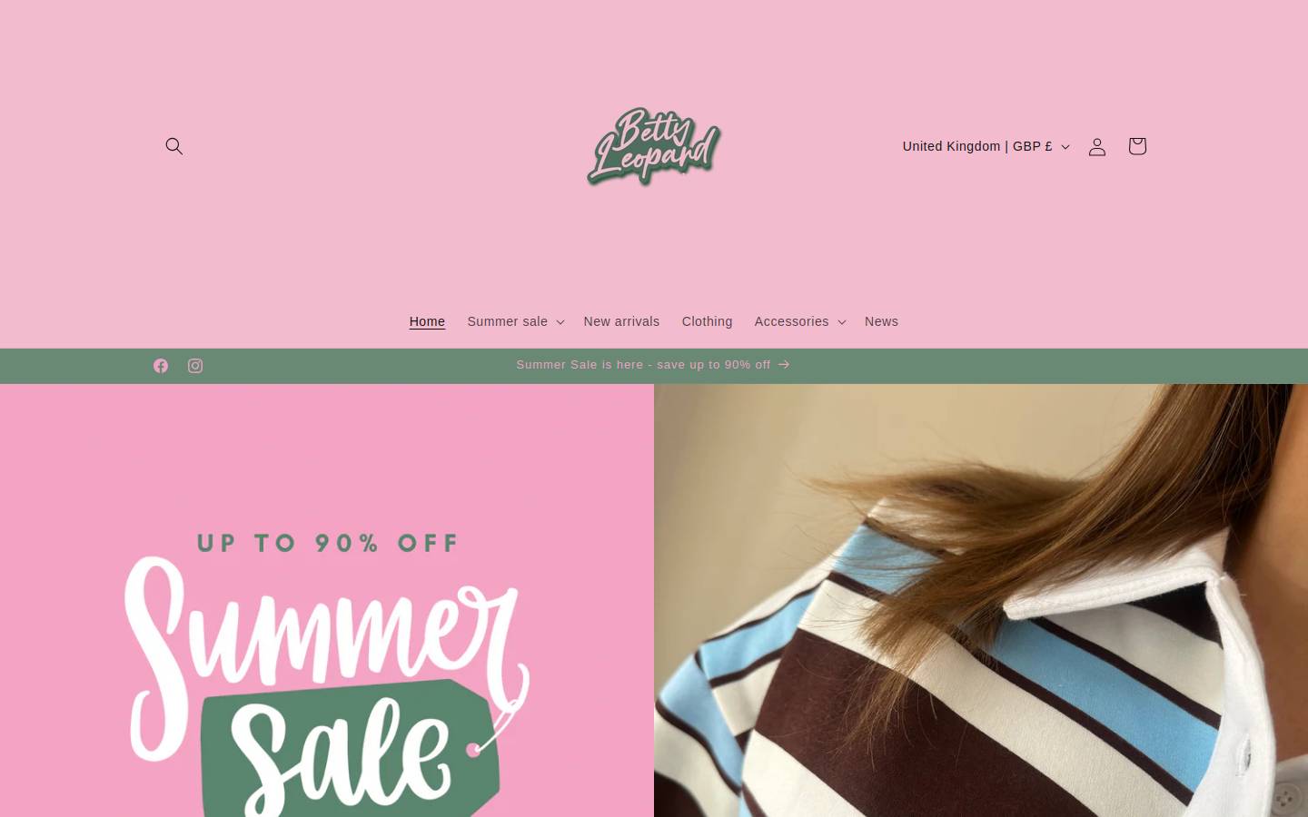 bettyleopardboutique.com homepage screenshot