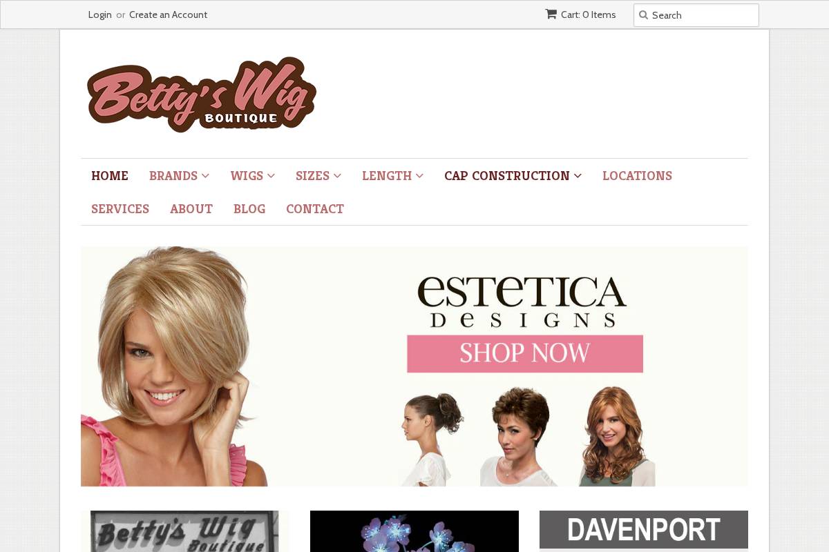 bettyswigboutique.com homepage screenshot