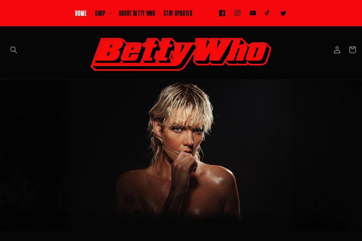 bettywhostore.com homepage screenshot