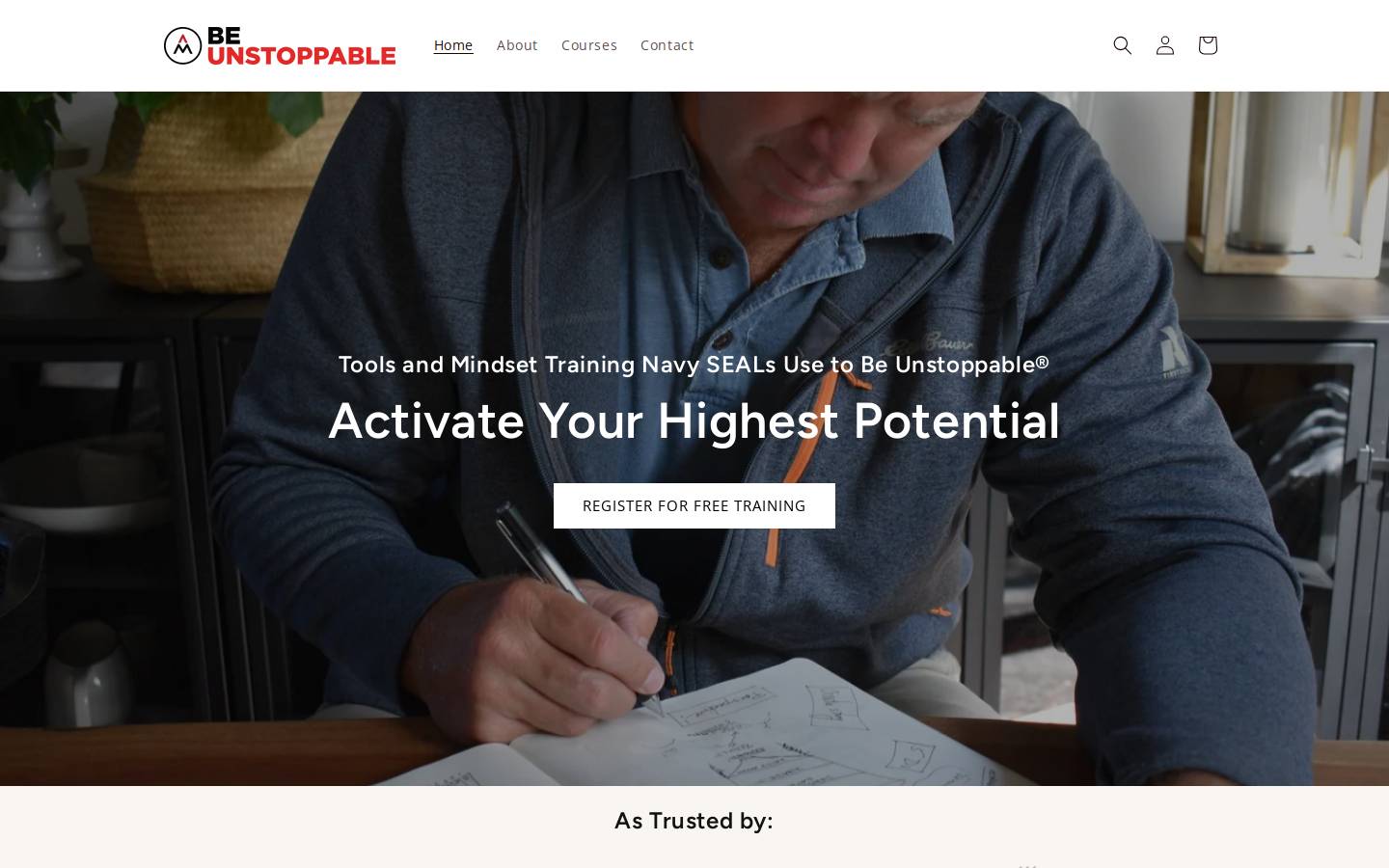 beunstoppable.com homepage screenshot