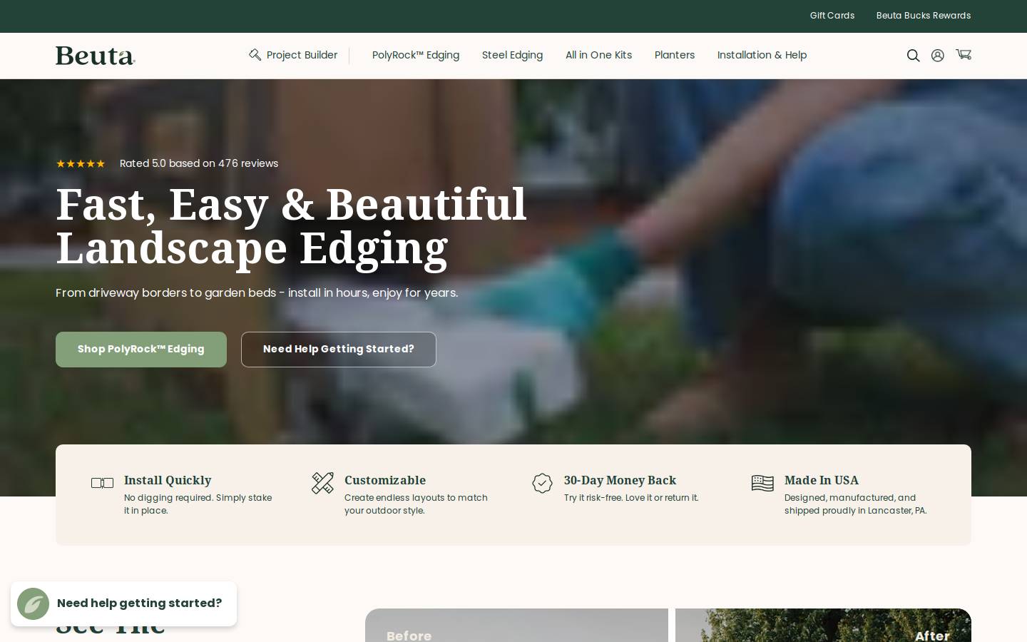 Beuta homepage screenshot