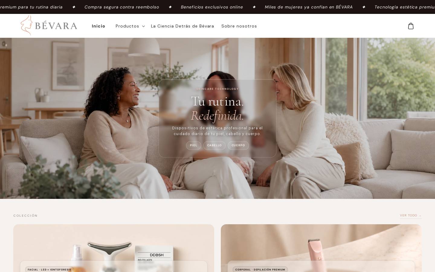bevarashop.com homepage screenshot
