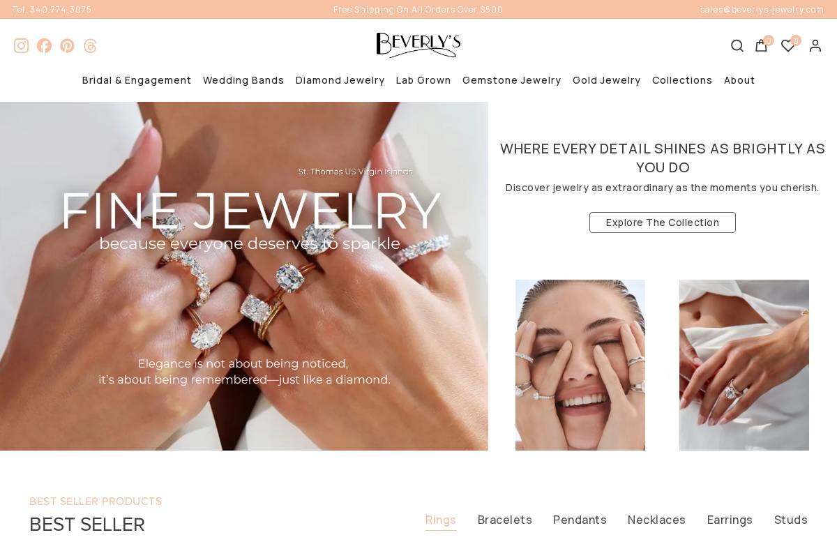 beverlys-jewelry.com homepage screenshot