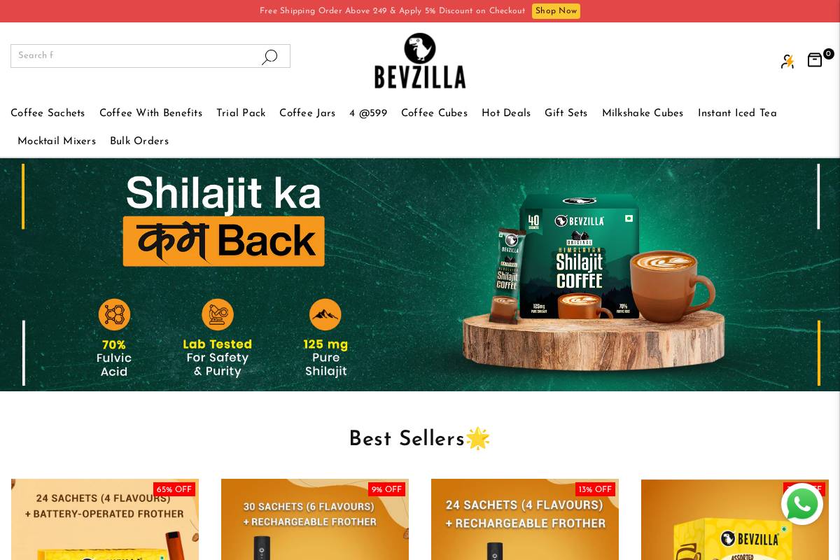 bevzilla.co homepage screenshot