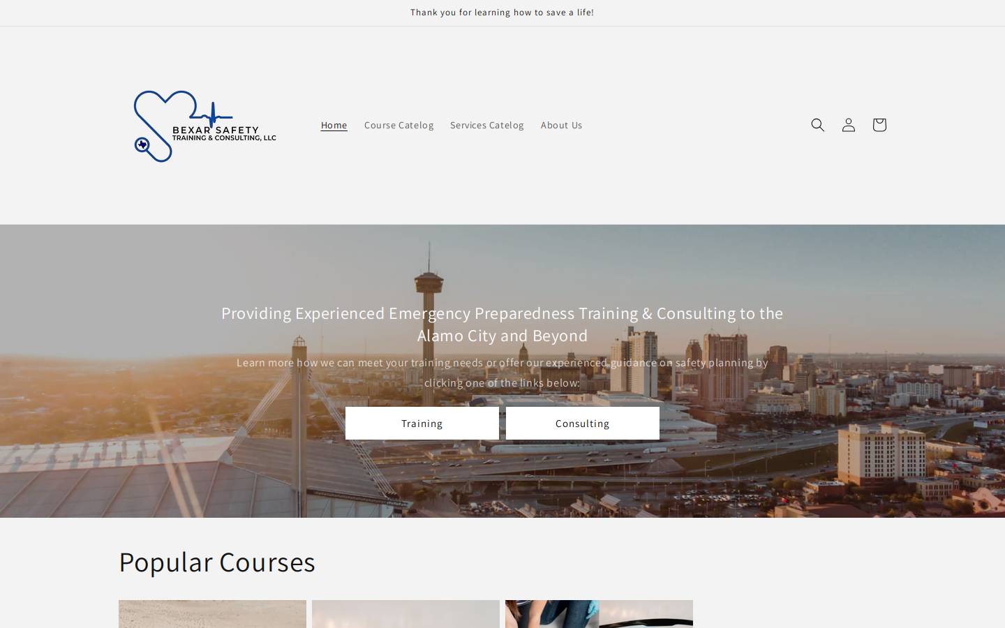 bexarsafety.com homepage screenshot