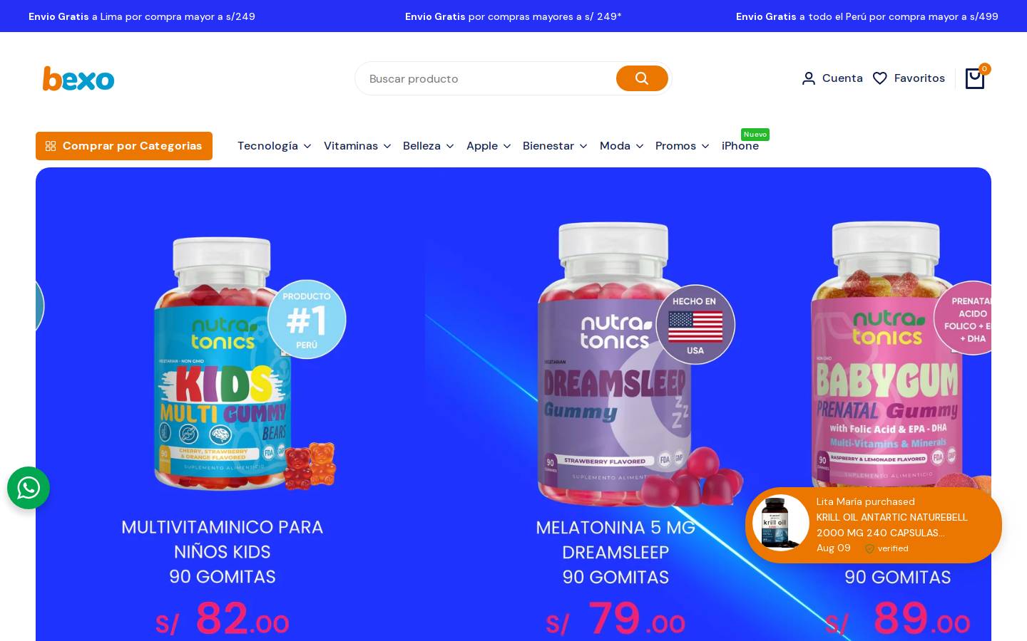 bexo.com.pe homepage screenshot