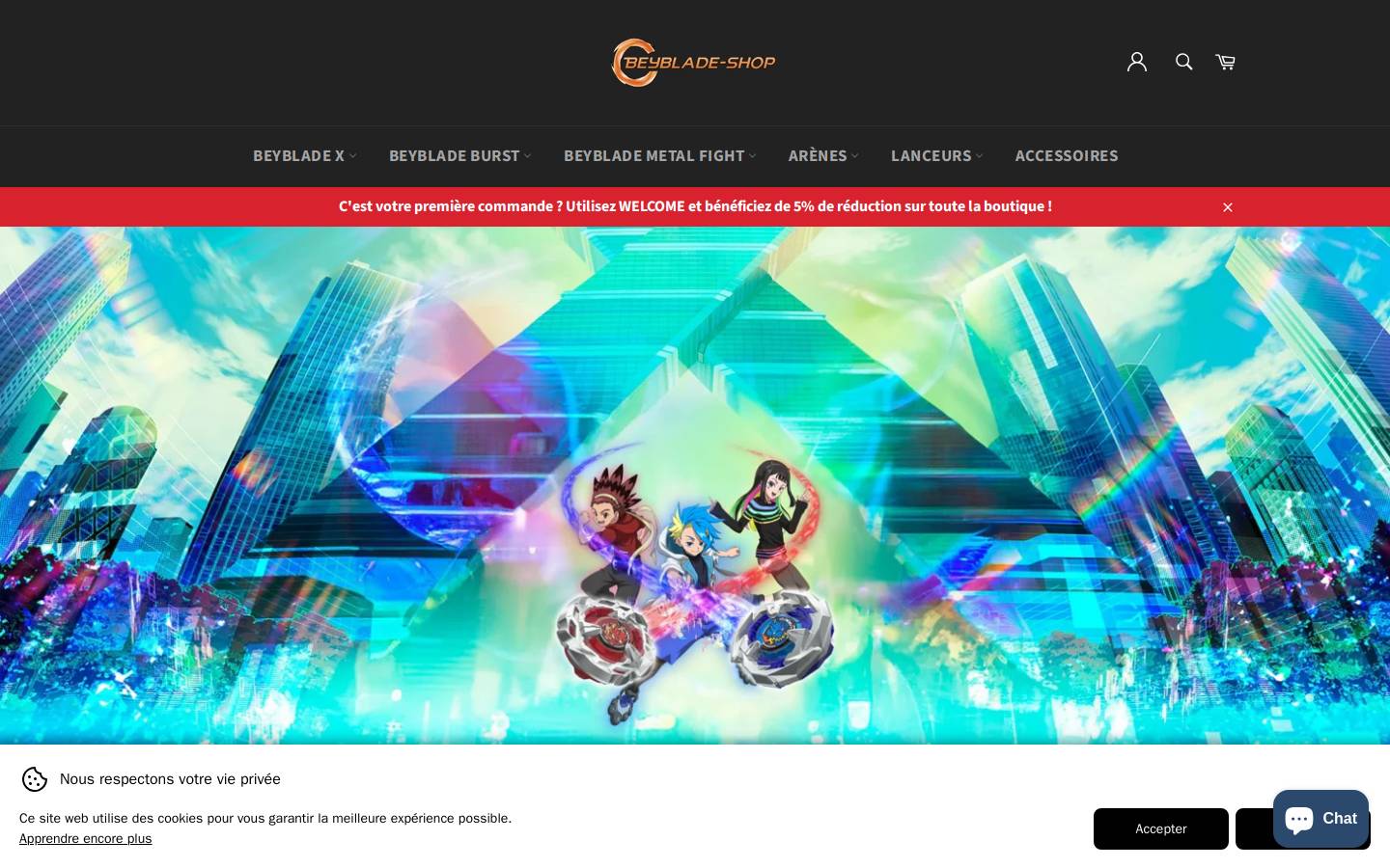 Beyblade Shop homepage screenshot