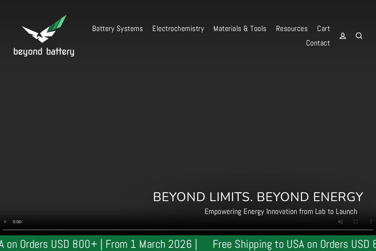 beyond-battery.com homepage screenshot