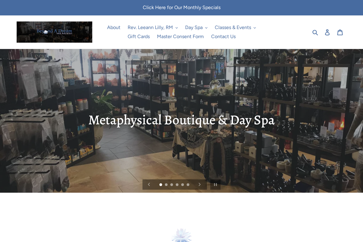 beyondadreamllc.com homepage screenshot