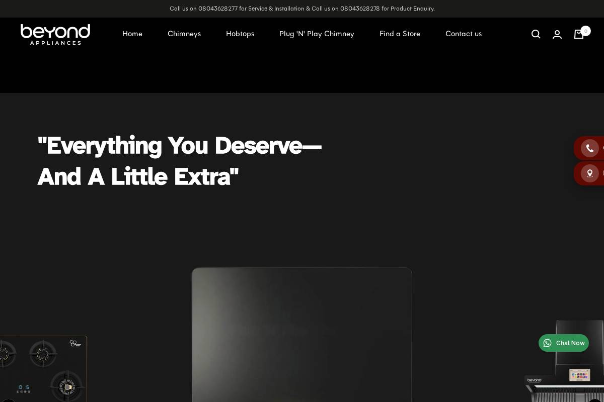 beyondappliances.in homepage screenshot