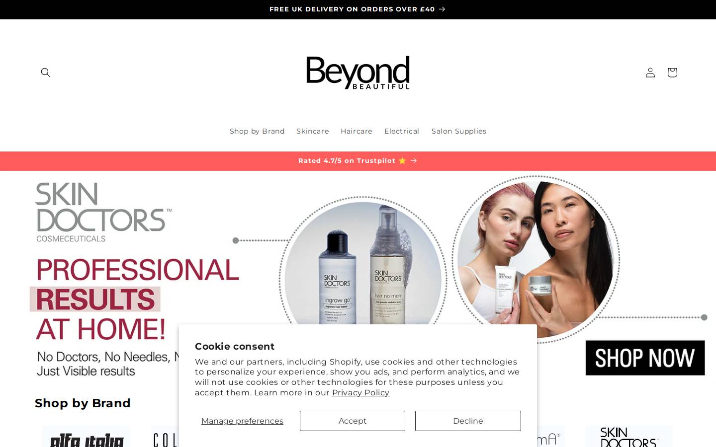 BeyondBeautiful homepage screenshot