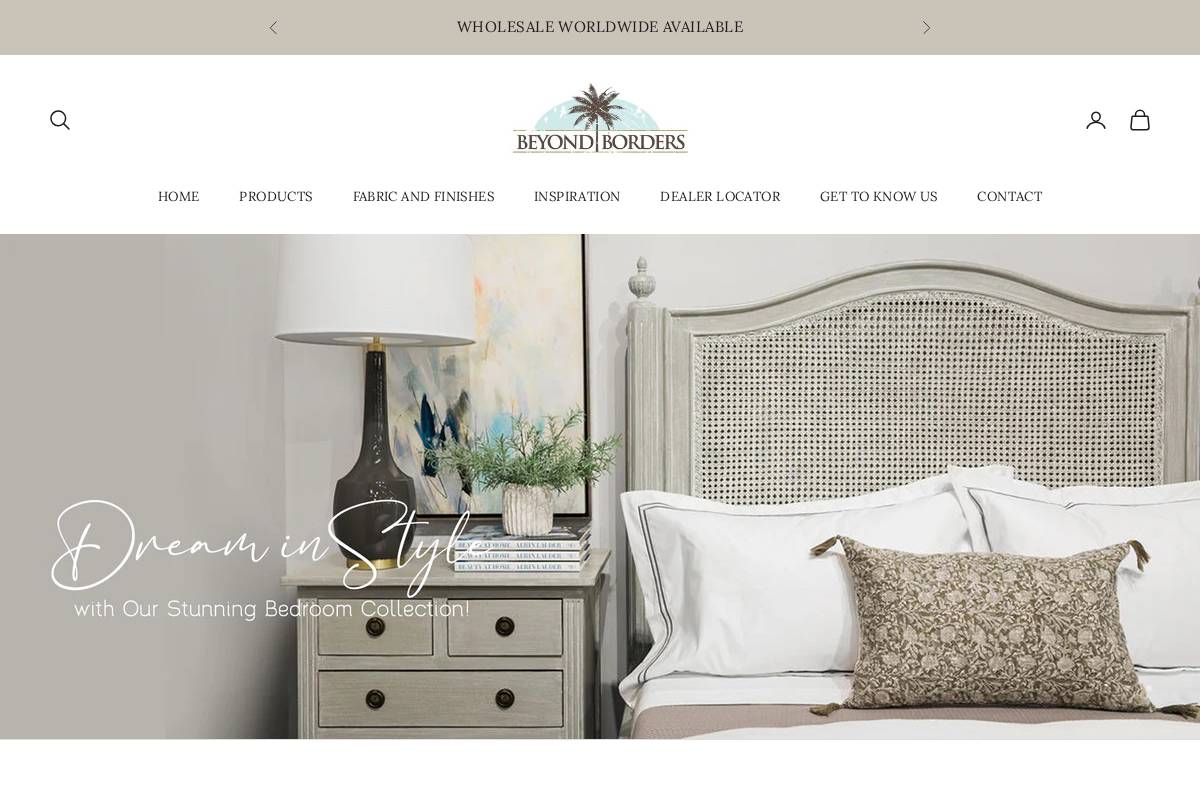 beyondbordersimports.com homepage screenshot