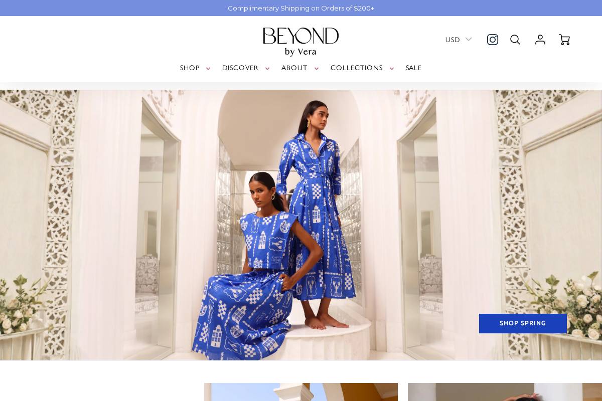 beyondbyvera.com homepage screenshot