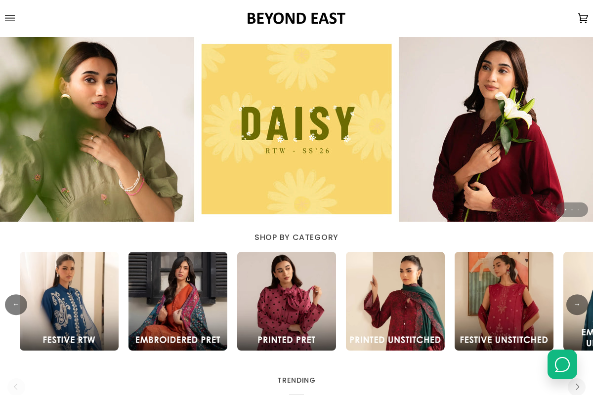 beyondeast.com homepage screenshot