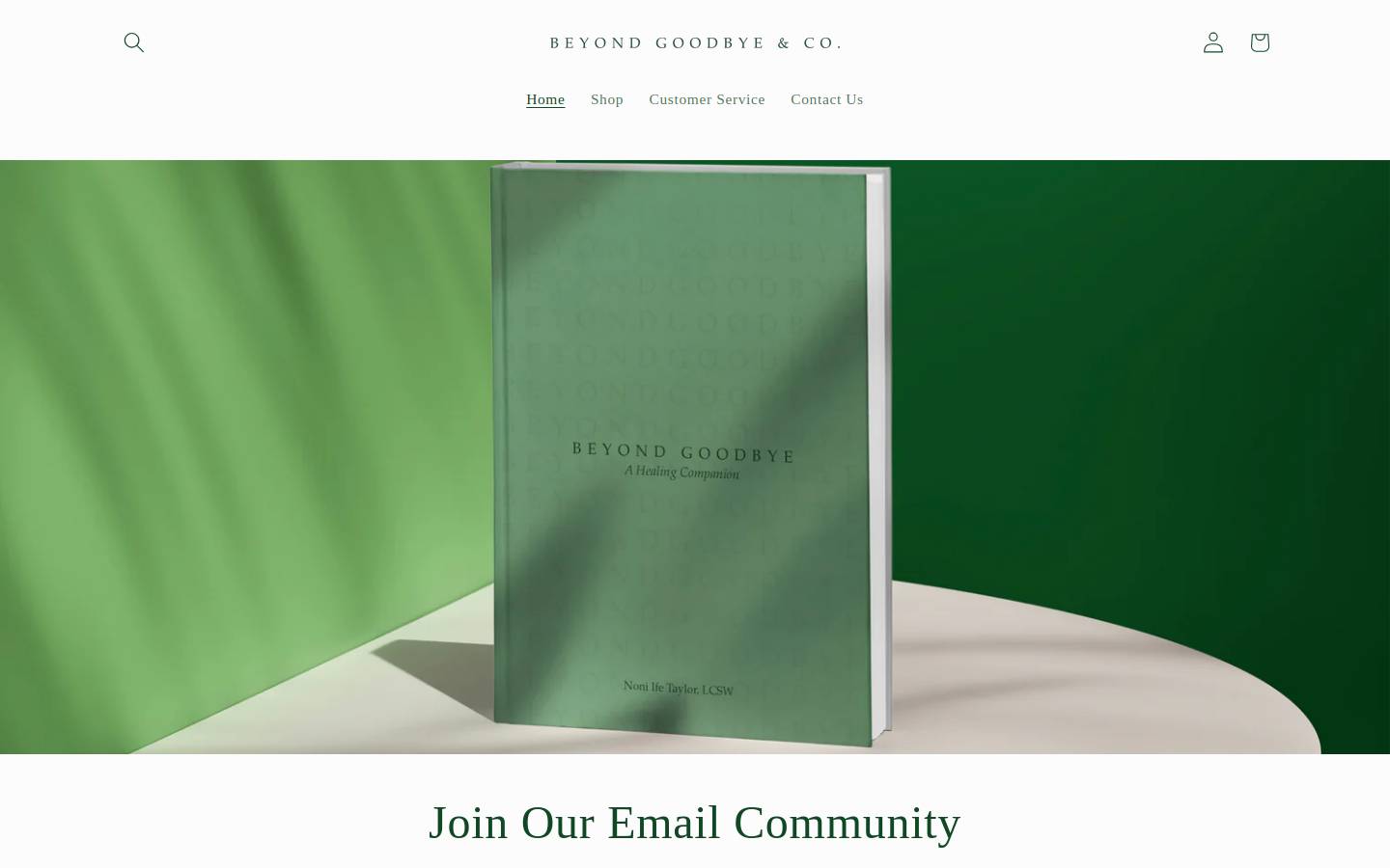 beyondgoodbyeco.com homepage screenshot