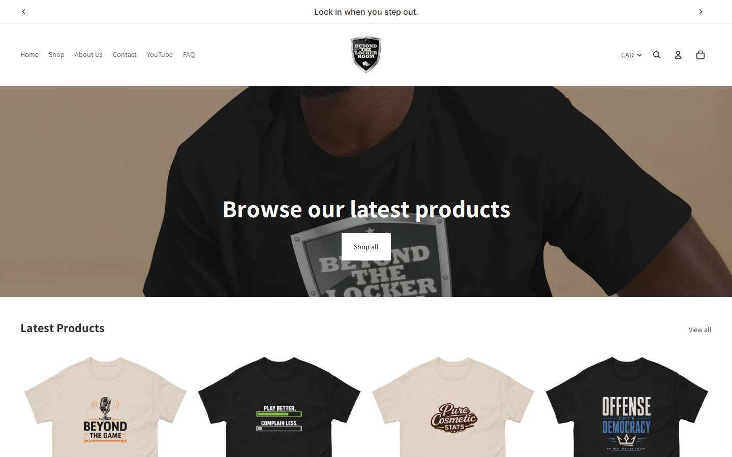 beyondlockerroom.com homepage screenshot