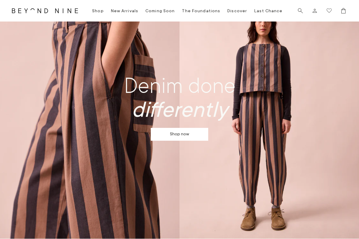 Beyond Nine homepage screenshot