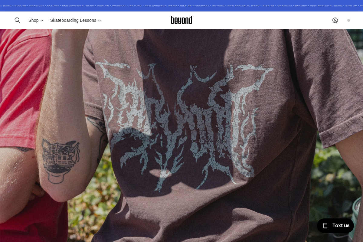 Beyond Skate homepage screenshot