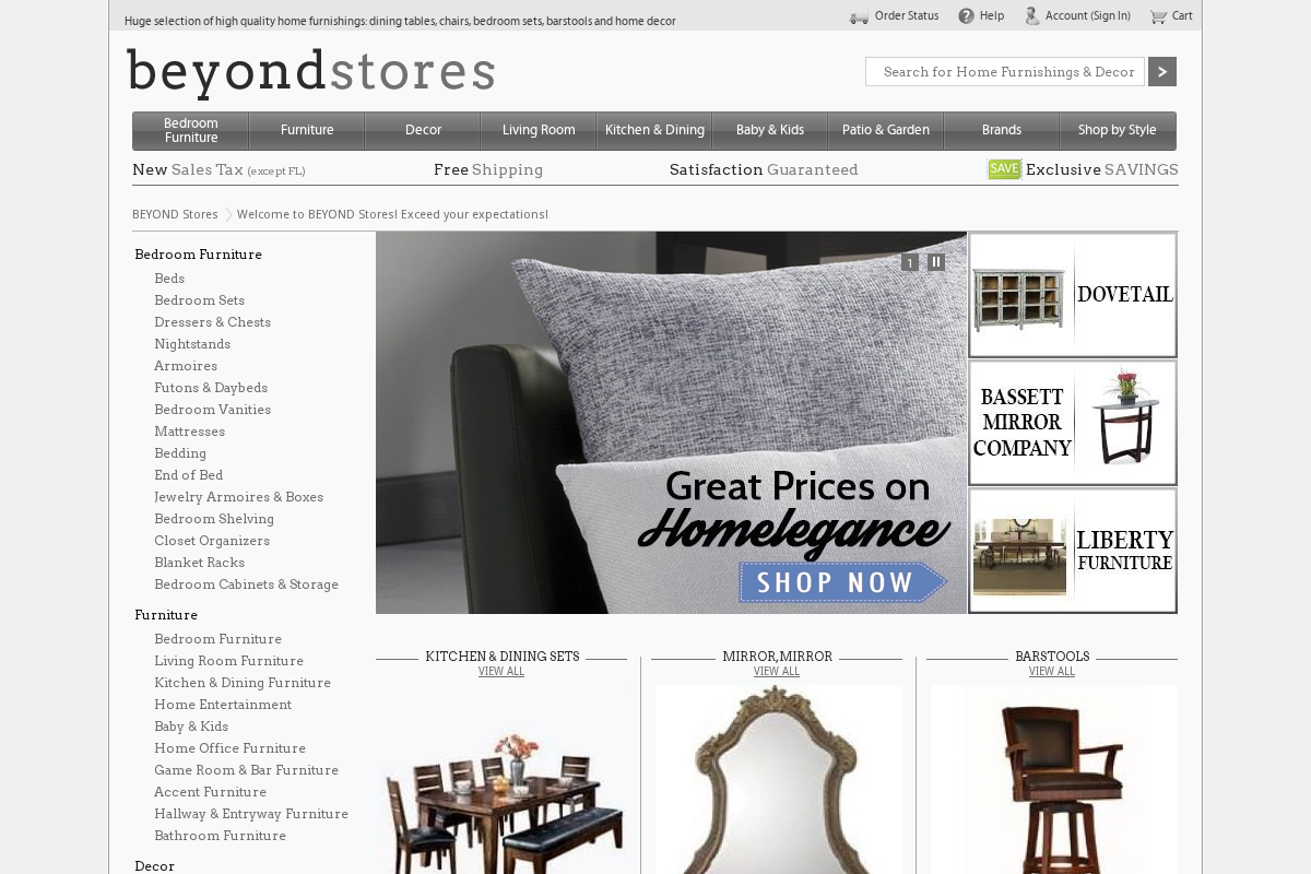 Beyond Stores homepage screenshot