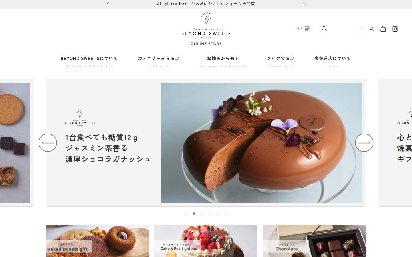 beyondsweets.com homepage screenshot