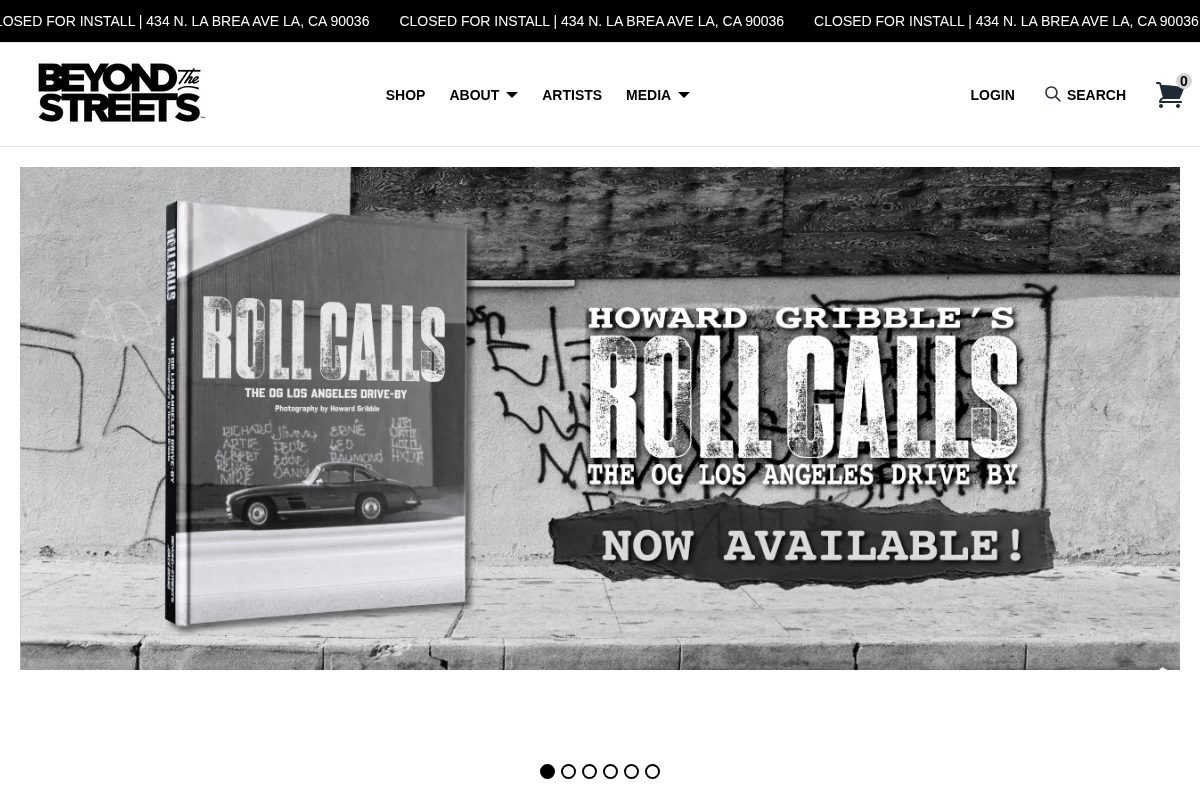 BEYOND THE STREETS homepage screenshot