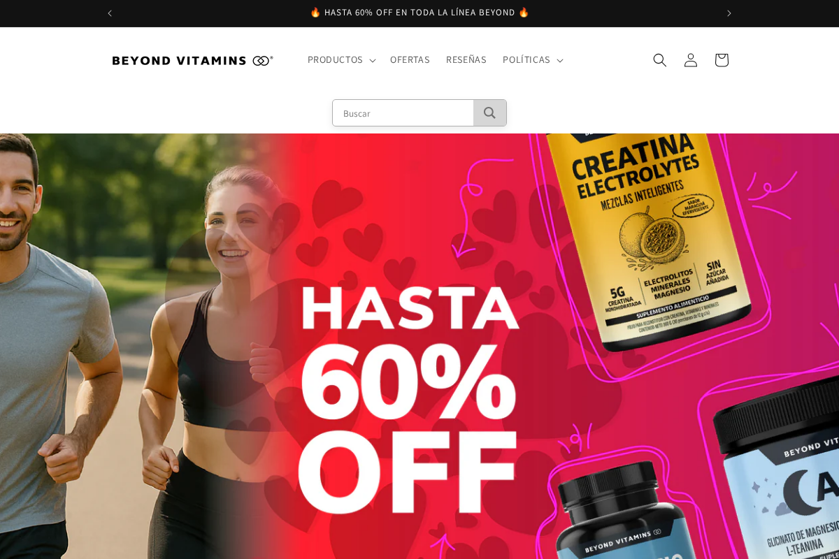 Beyond Vitamins homepage screenshot