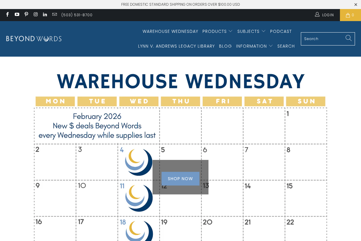 Beyond Words Publishing homepage screenshot