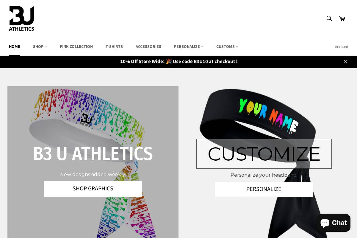 beyouathletics.com homepage screenshot