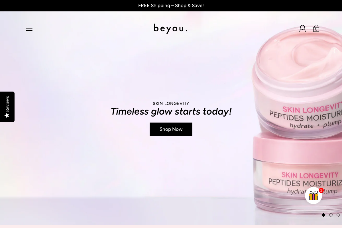 beyoucosmetics.com homepage screenshot