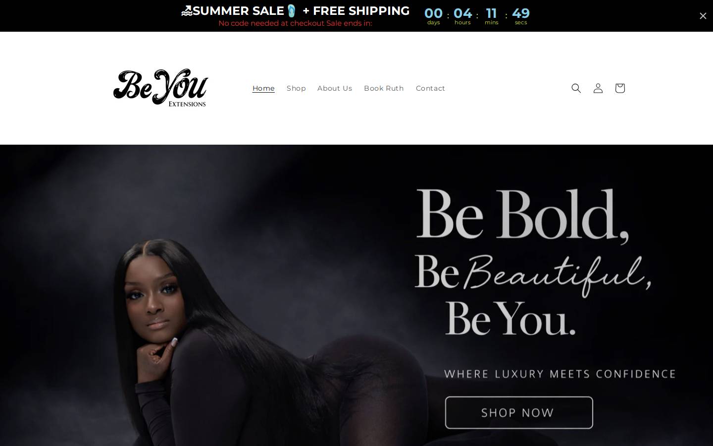 beyouextensions.com homepage screenshot