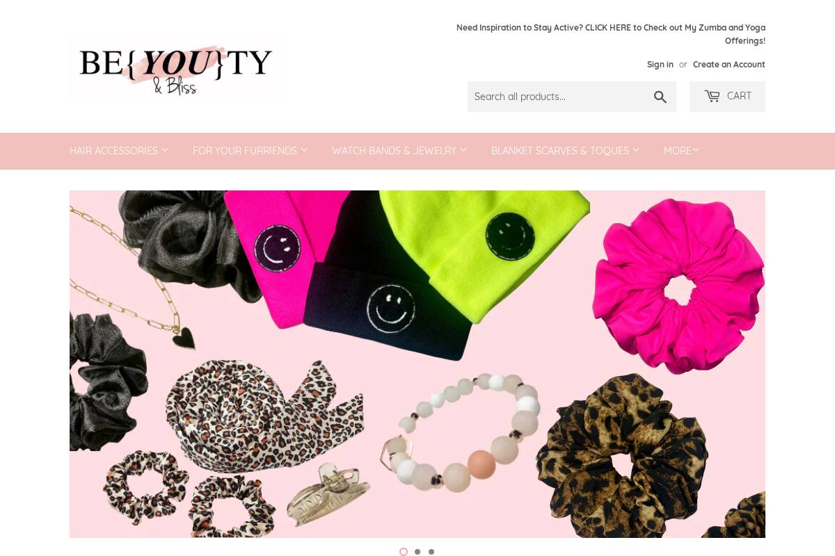 beyoutyandbliss.com homepage screenshot