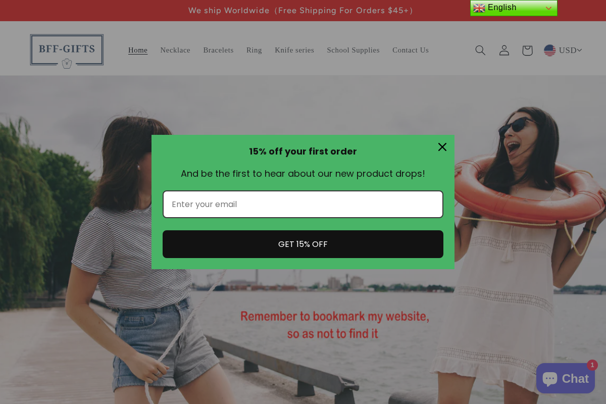 BFFGifts homepage screenshot