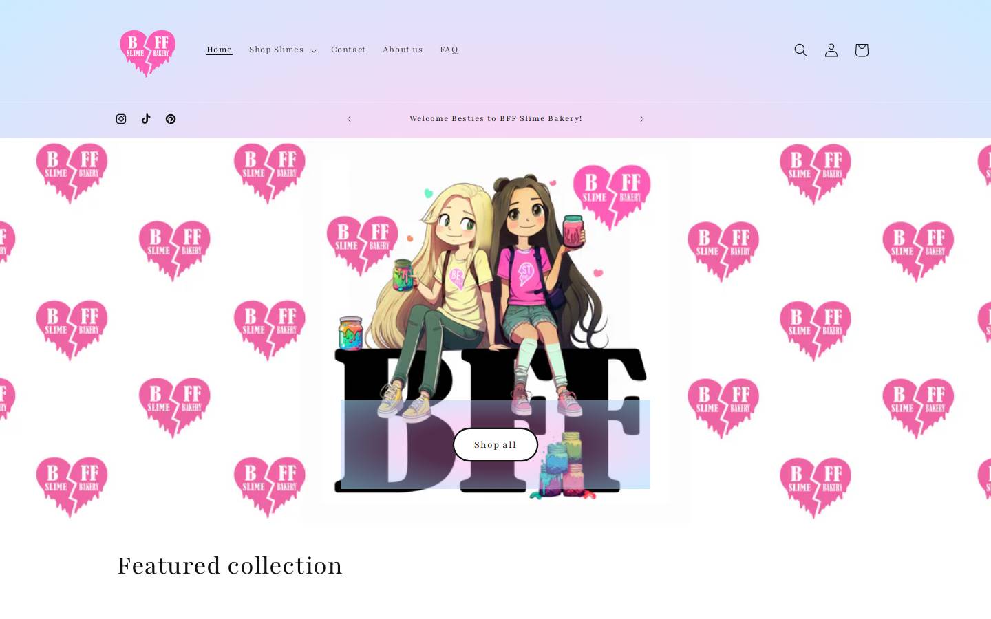 bffslimebakery.com homepage screenshot