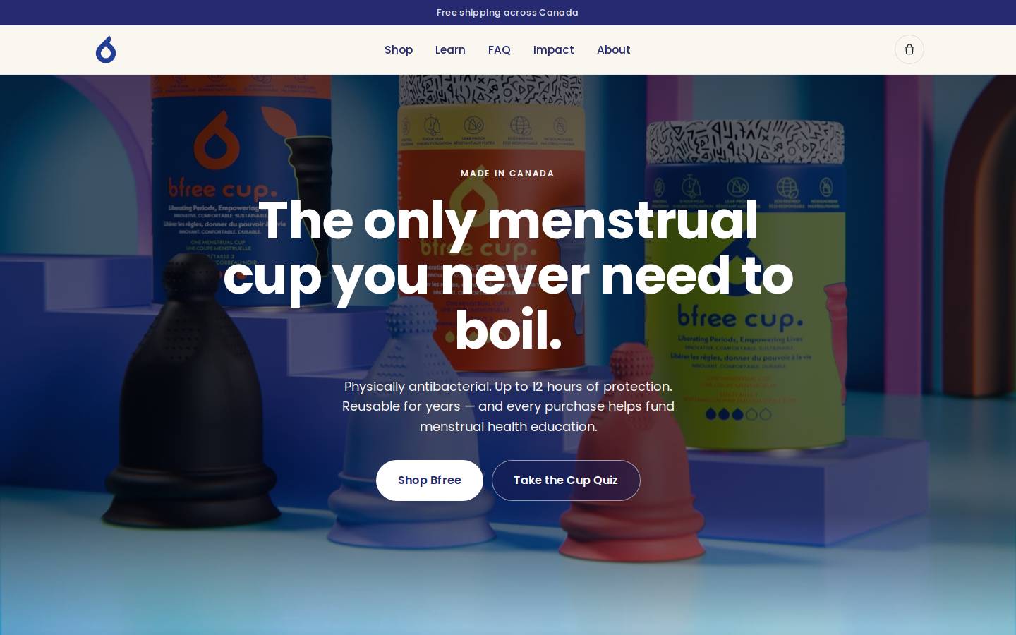 Bfree Cup homepage screenshot
