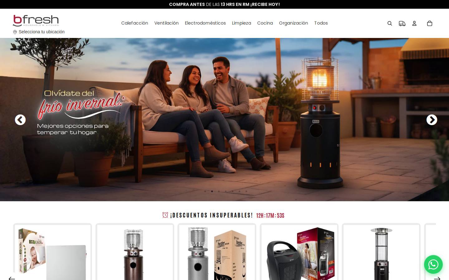 bfresh.cl homepage screenshot