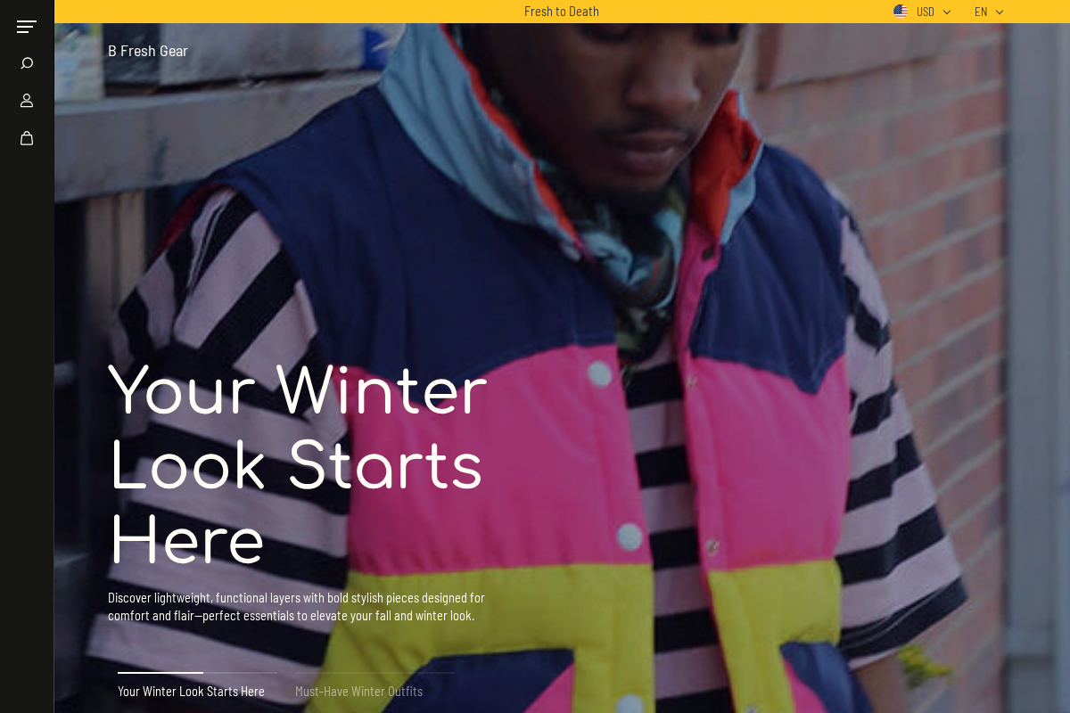 B Fresh Gear homepage screenshot