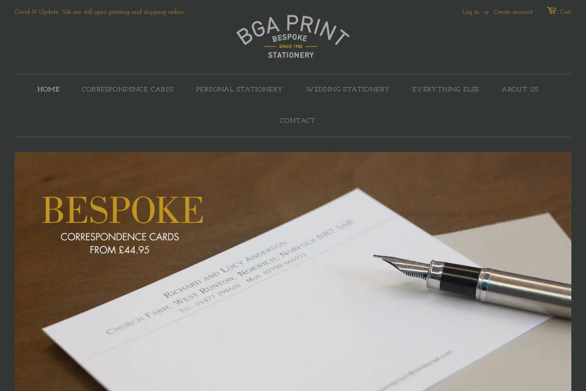 bgaprint.co.uk homepage screenshot