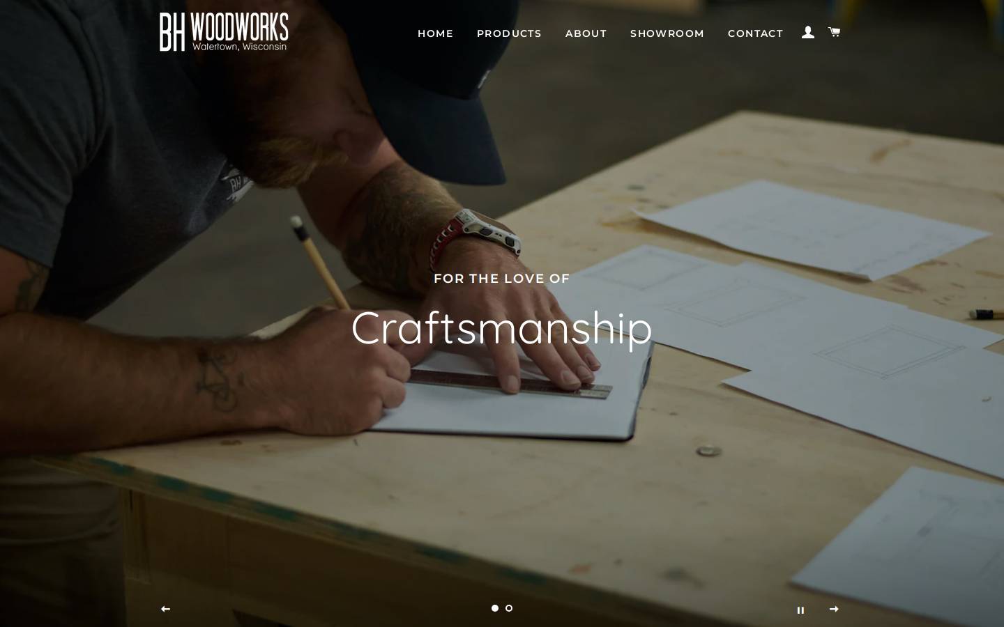 bh-woodworks.com homepage screenshot