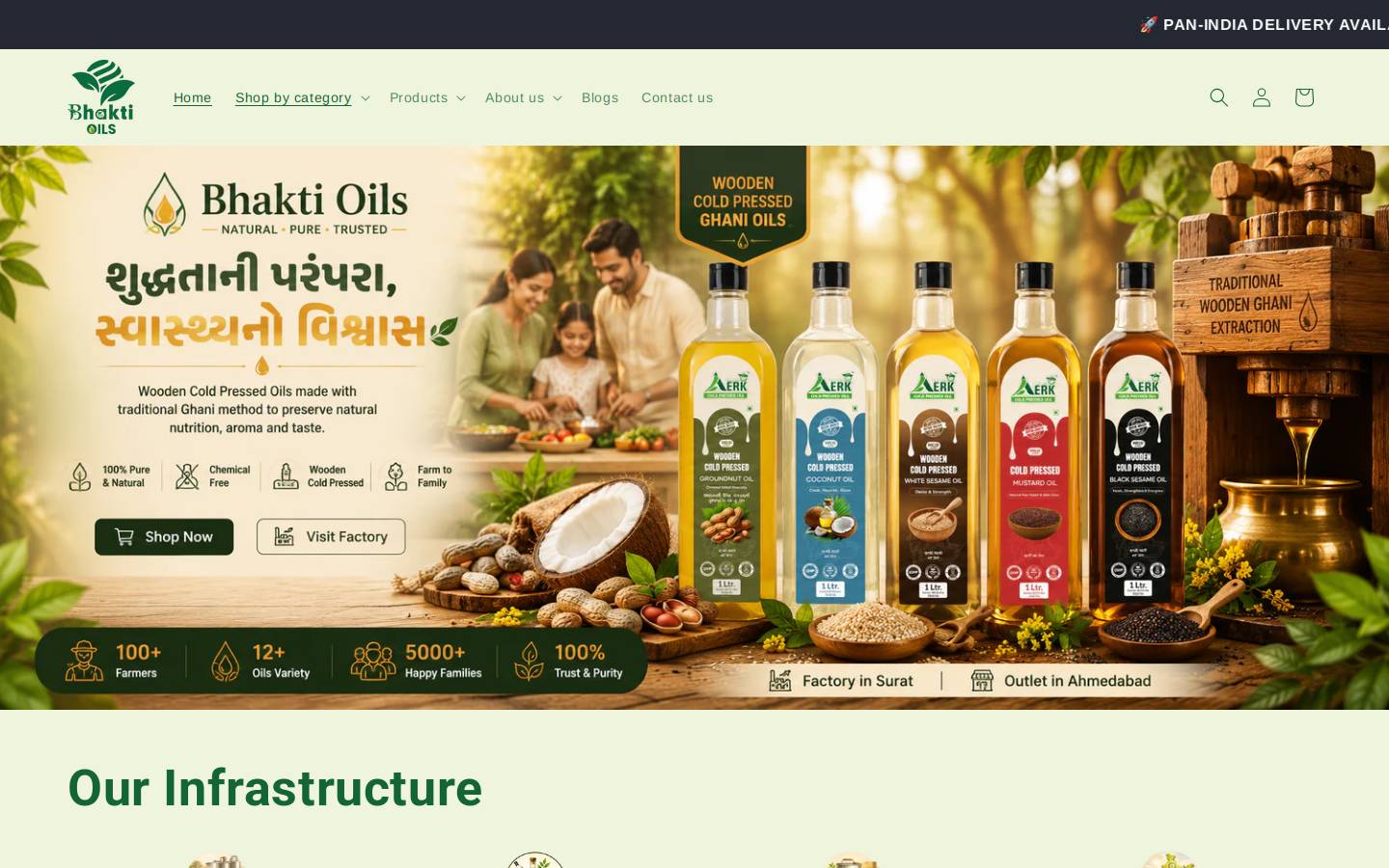 bhaktioils.com homepage screenshot