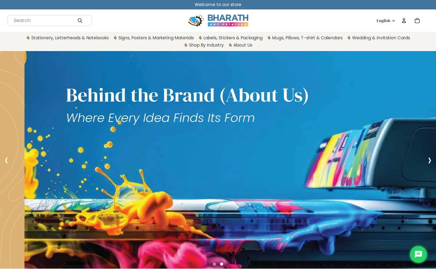 bharathartprinters.com homepage screenshot