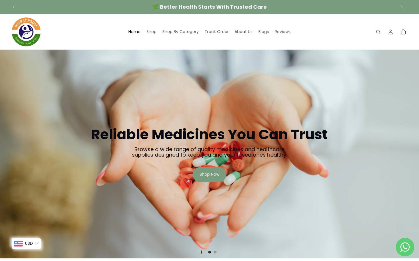 bharatmedex.com homepage screenshot
