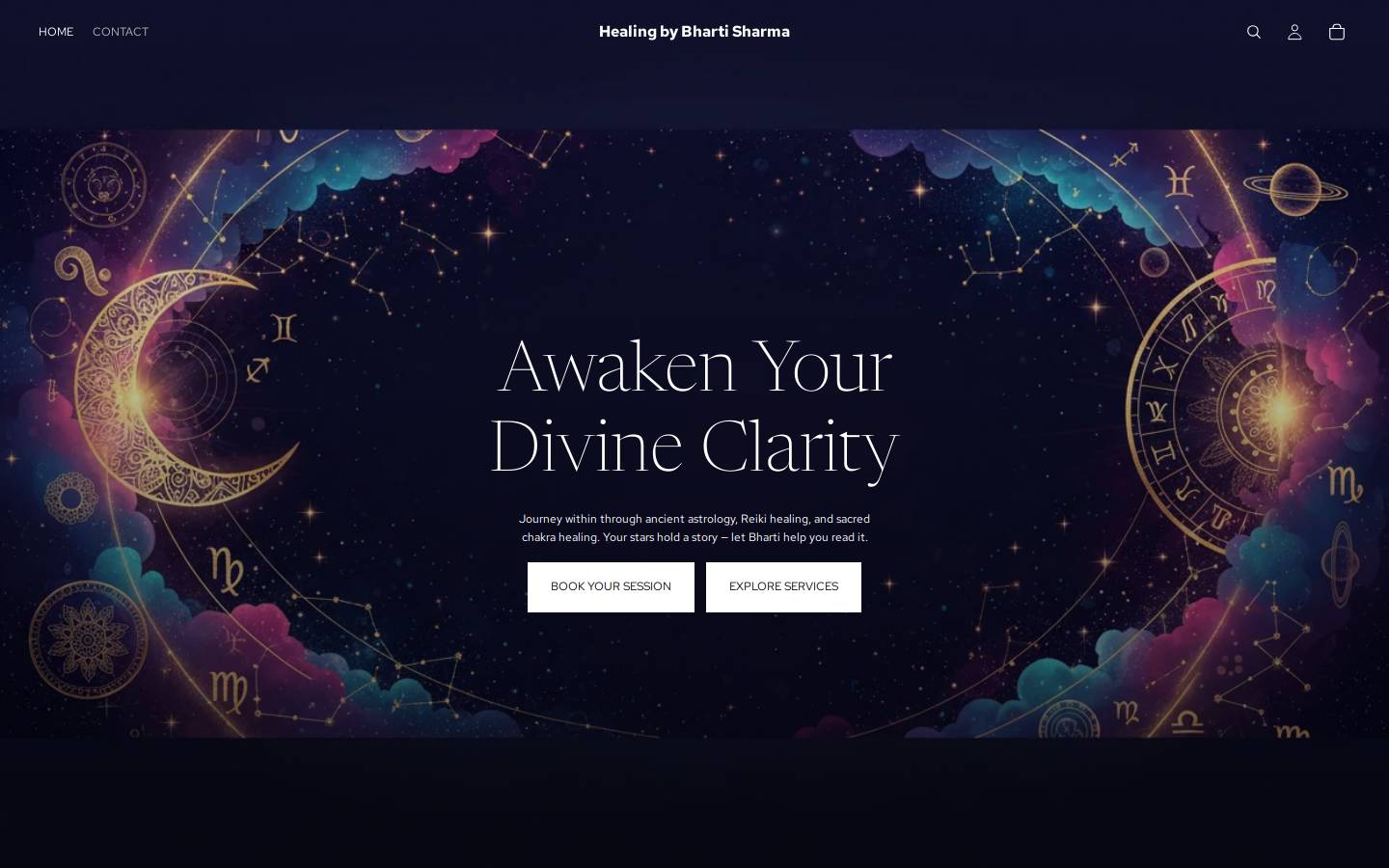 bhartisharmahealing.com homepage screenshot
