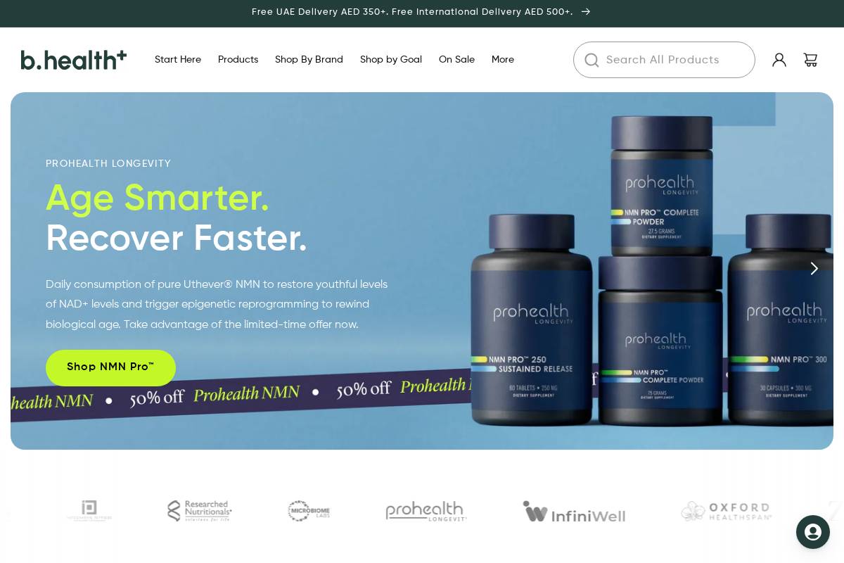 Bhealth homepage screenshot