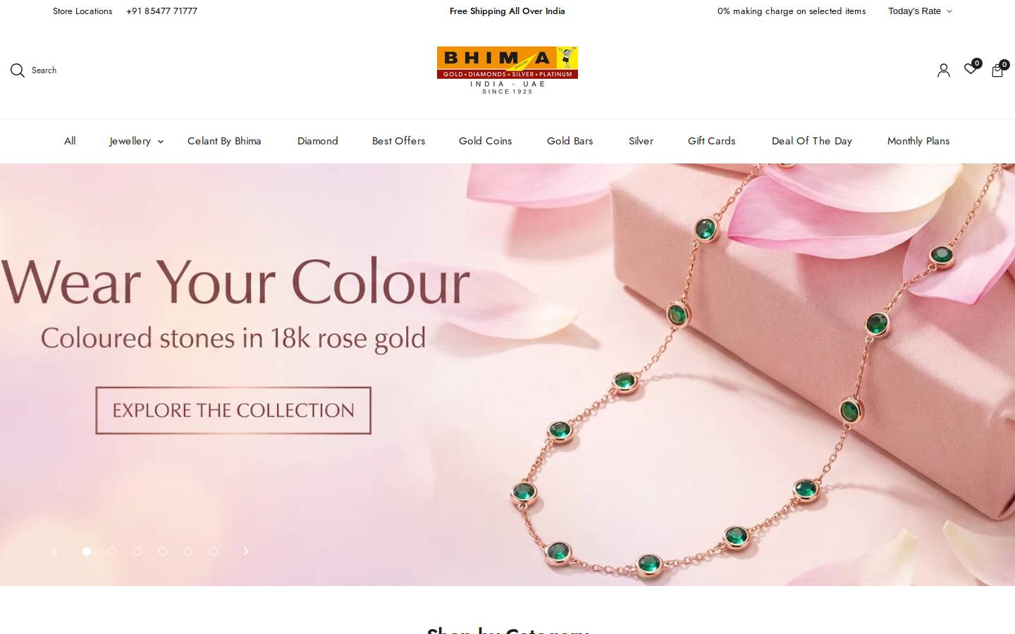 bhimajewellery.com homepage screenshot
