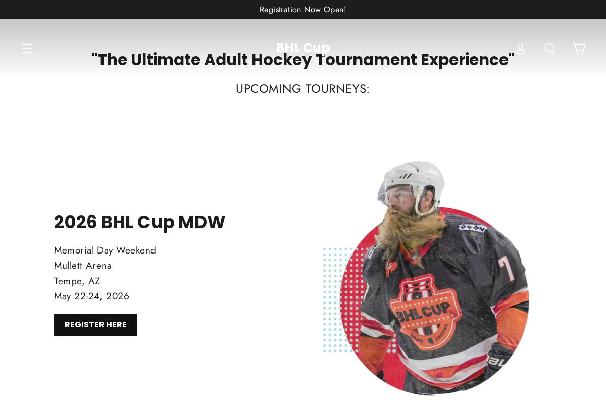 bhlcup.com homepage screenshot