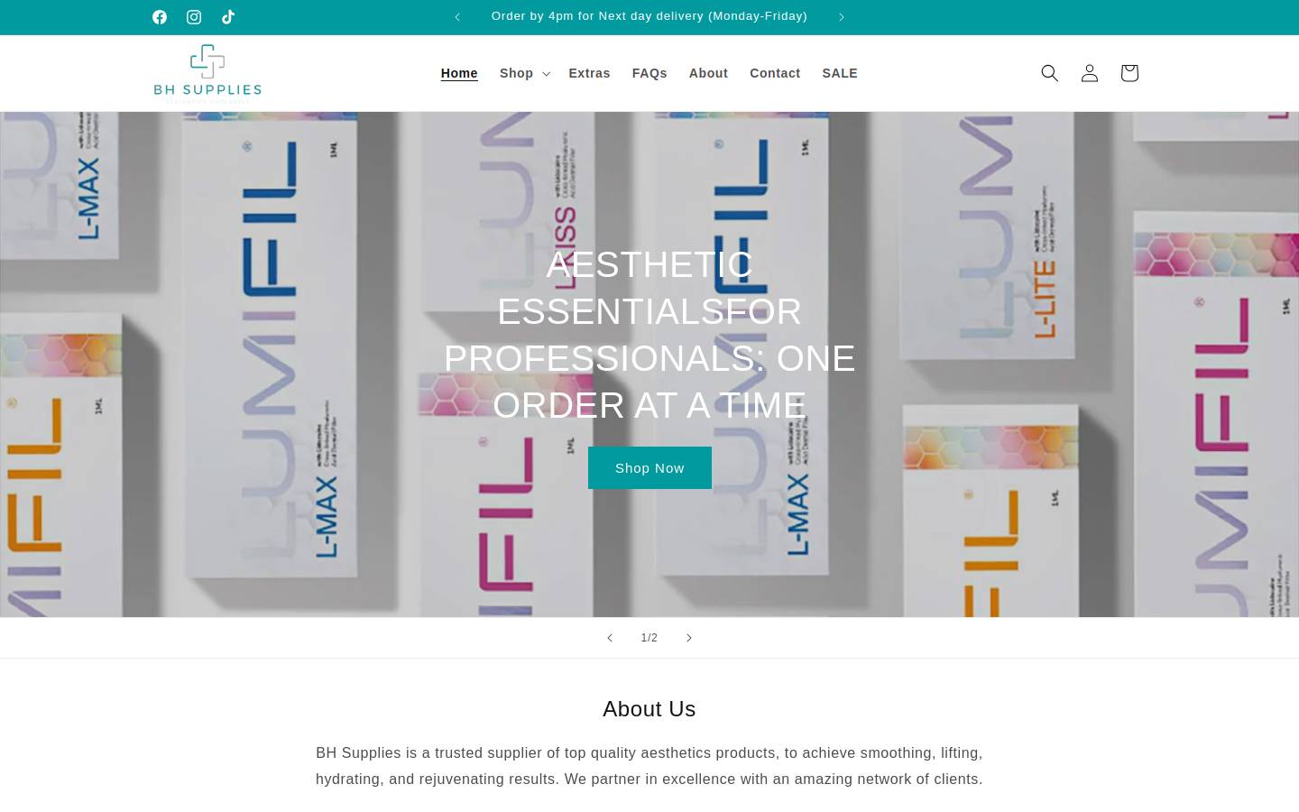 bhsupplies.co.uk homepage screenshot