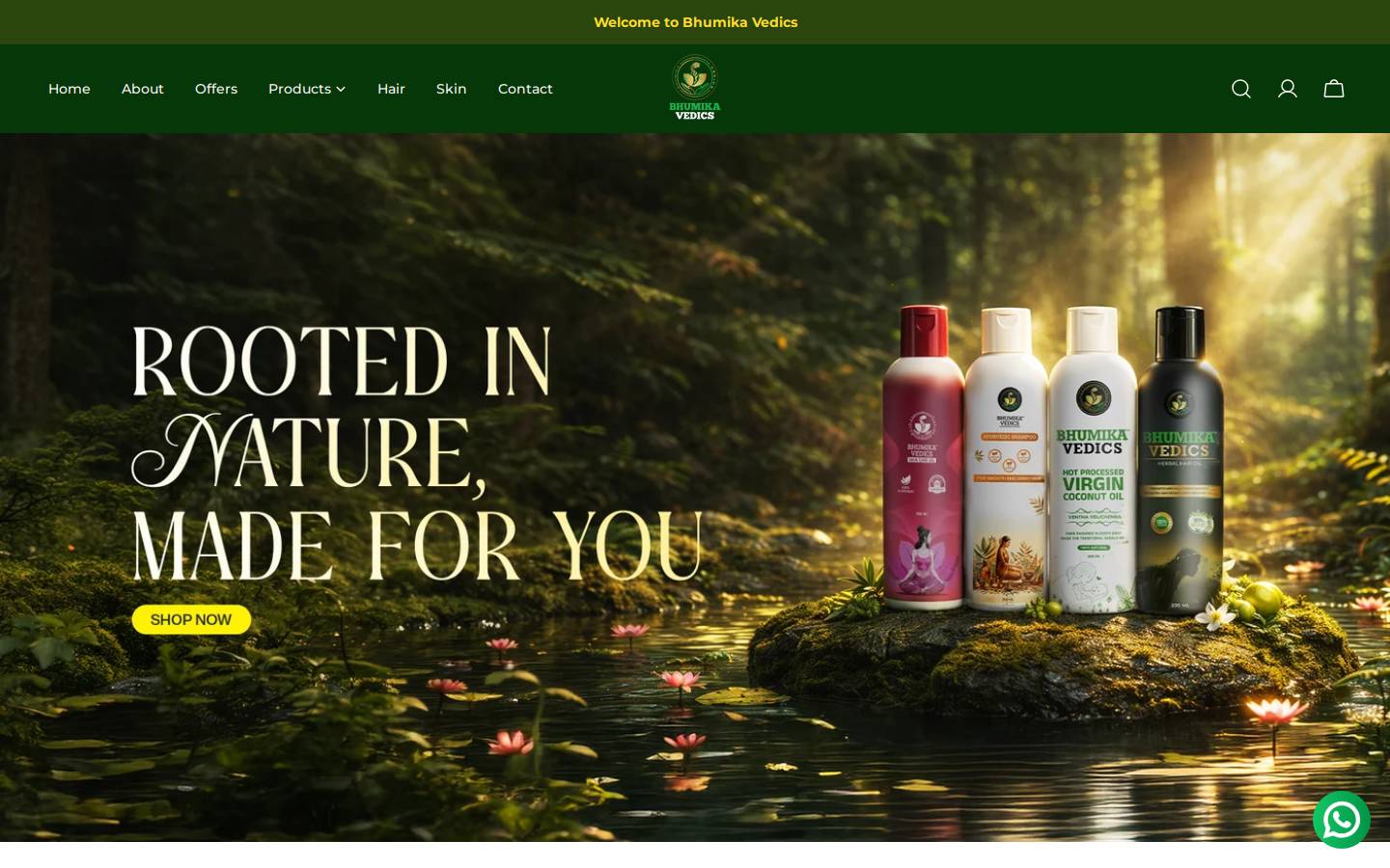 bhumikavedics.in homepage screenshot