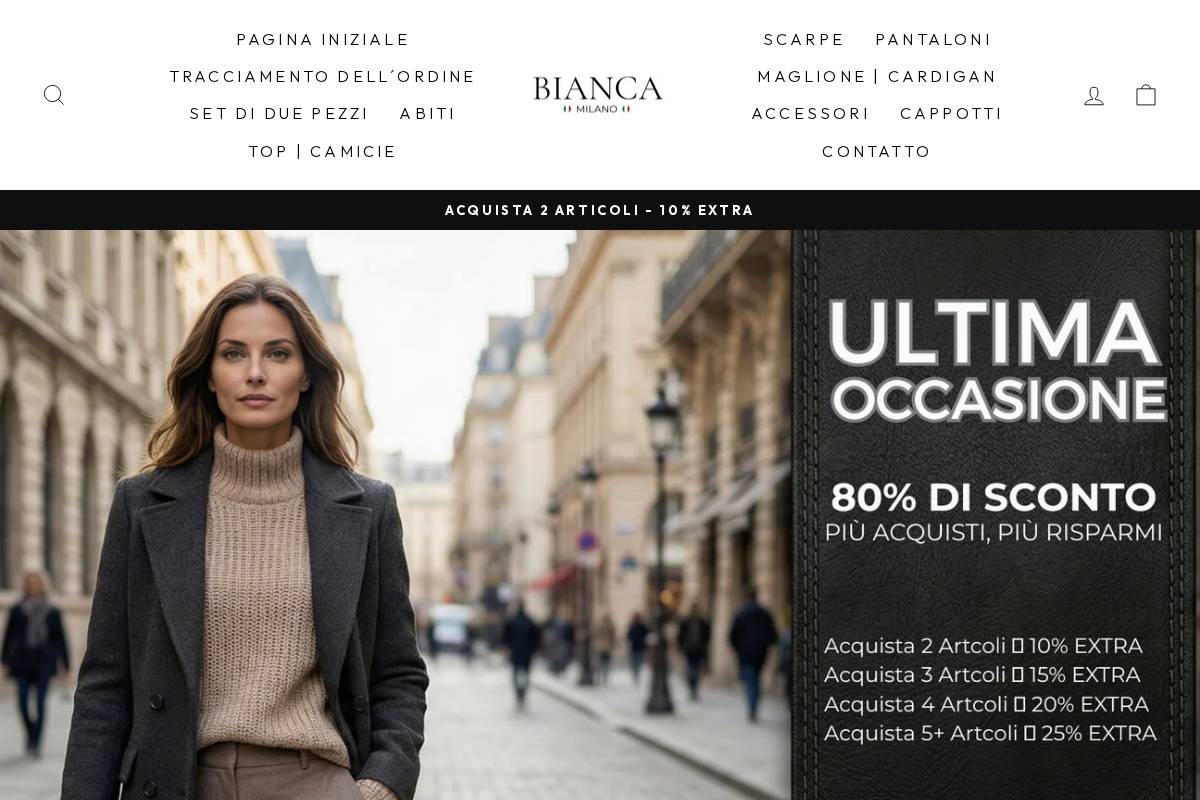 bianca-milano.it homepage screenshot