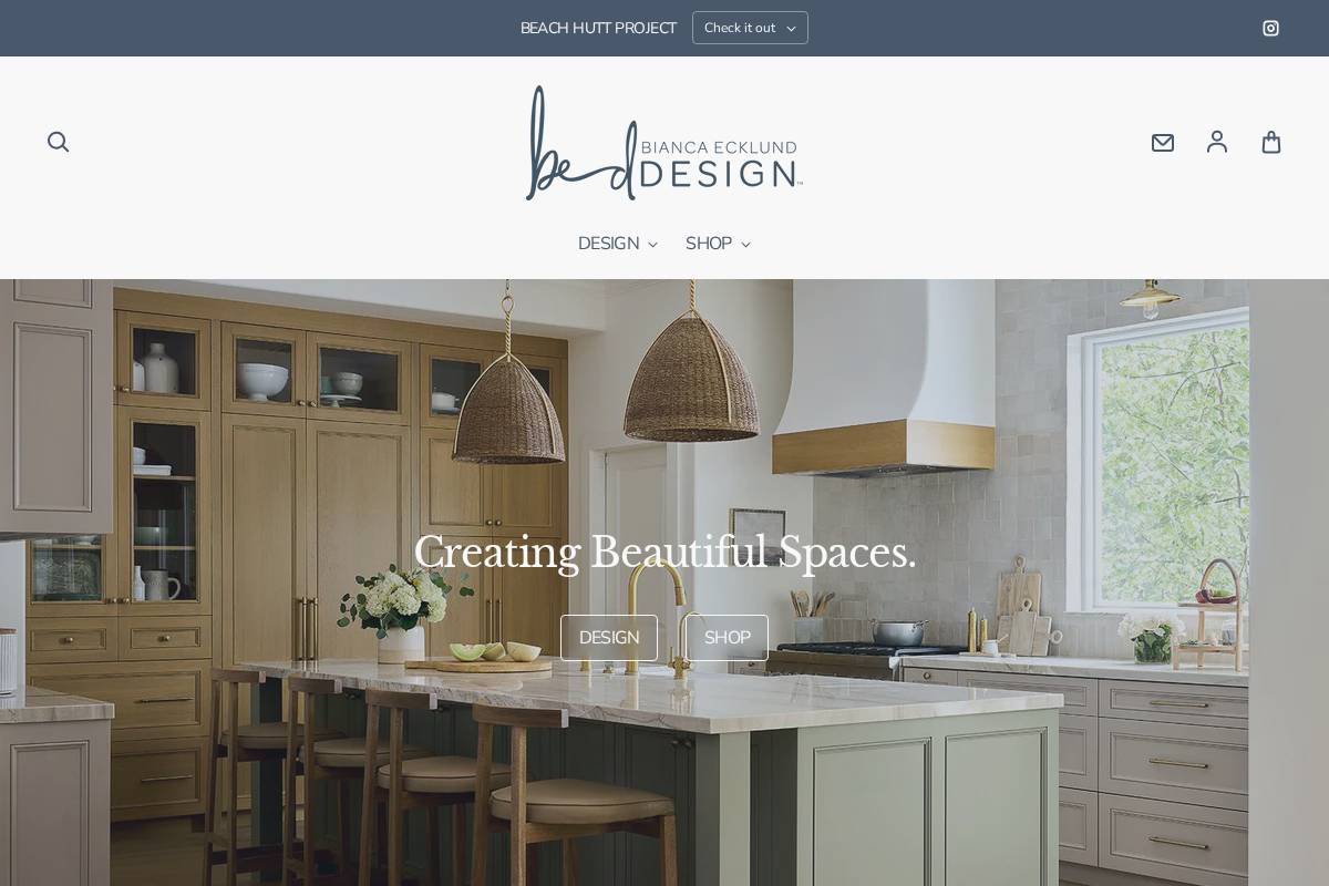 biancaecklunddesign.com homepage screenshot