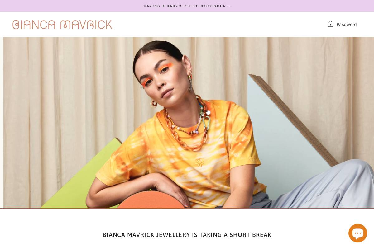 biancamavrick.com homepage screenshot